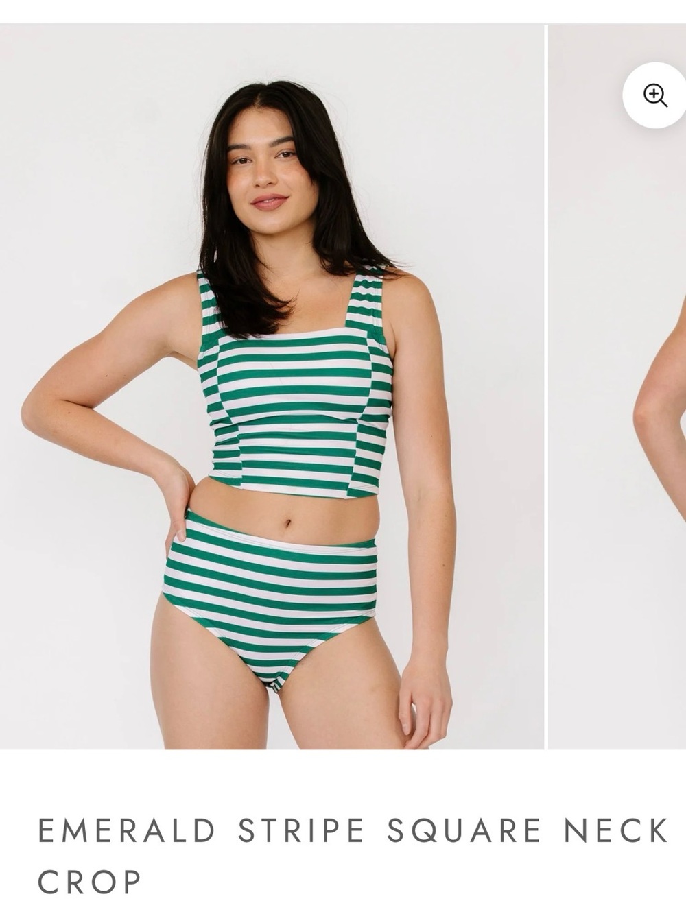 Lime Ricki Green & White Striped Crop Top